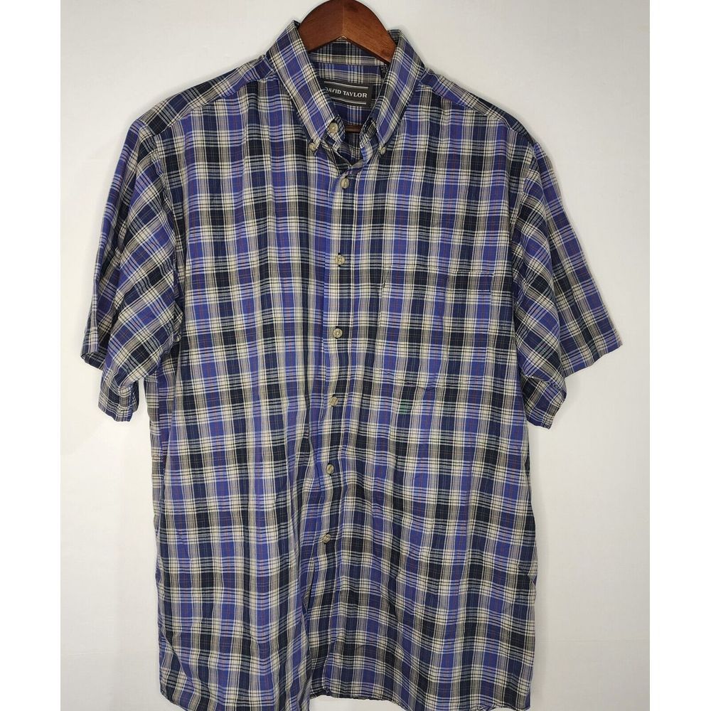 DAVID TAYLOR SHORT SLEEVE BUTTON‎ DOWN SIZE L